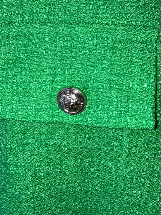 French inspired green, collarless, tweed jacket - Picture 6 of 10